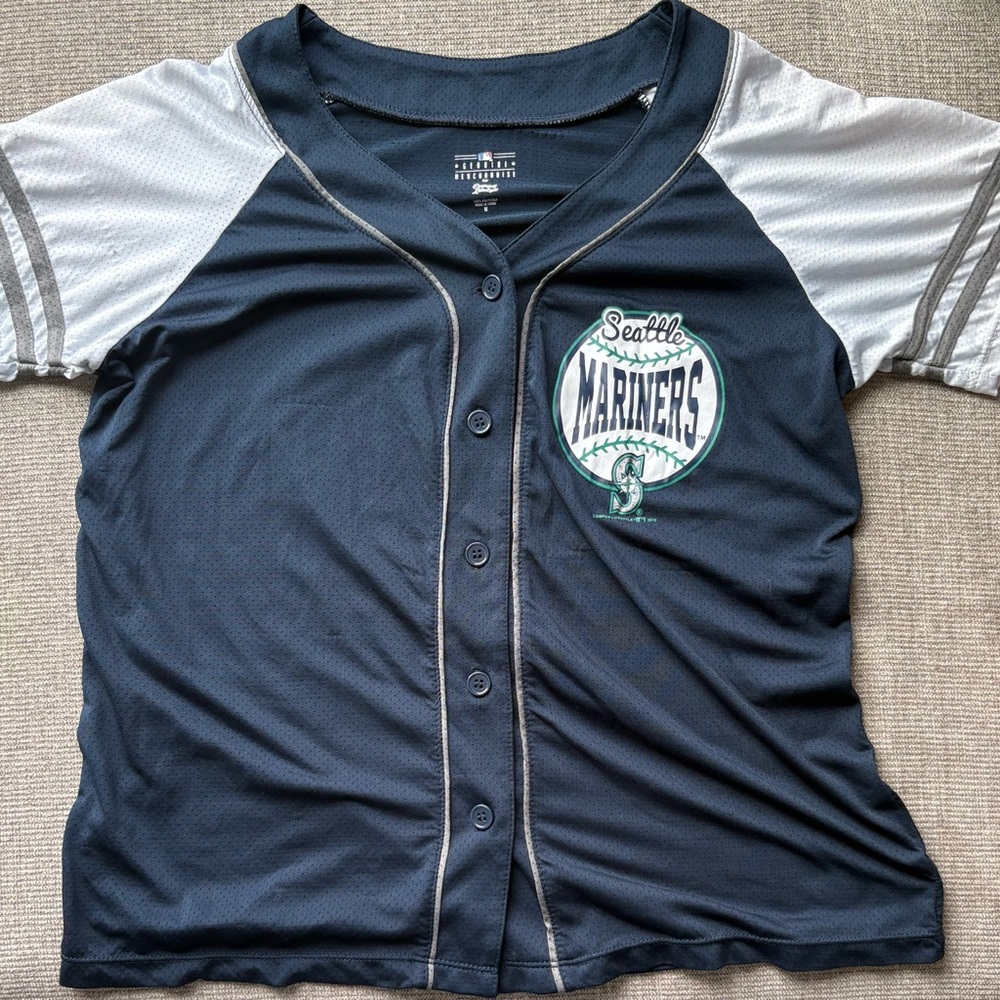 MLB Mariners women’s  Baseball Jersey - Navy and White